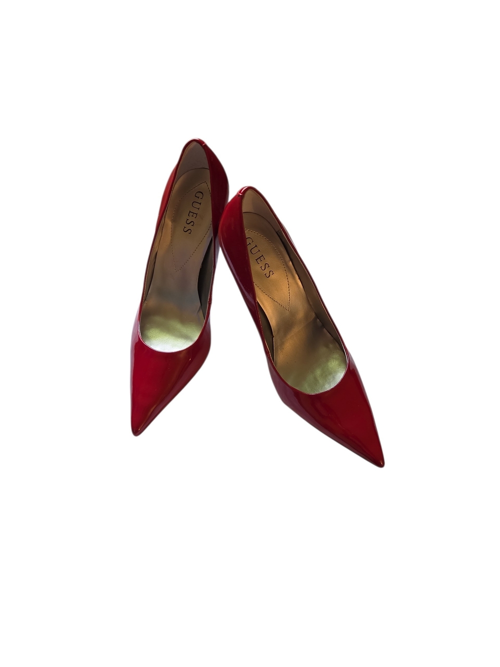 Guess Glossy Red Pointed-Toe Pumps